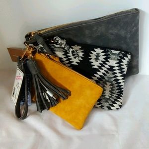 Violet Ray 3 piece clutch set w/ iphone/IPad charg